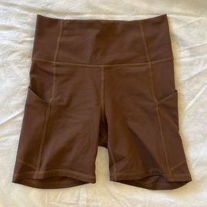 Fabletics Brown 6” Biker Shorts